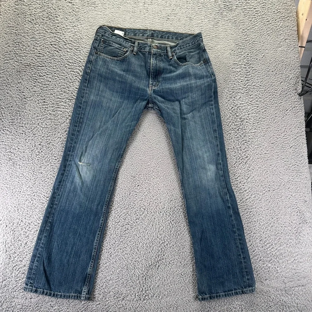 Levi's 527 Jeans Men 34x32 Blue Cotton Denim Bootcut Leg Slim Fit Workwear Faded
